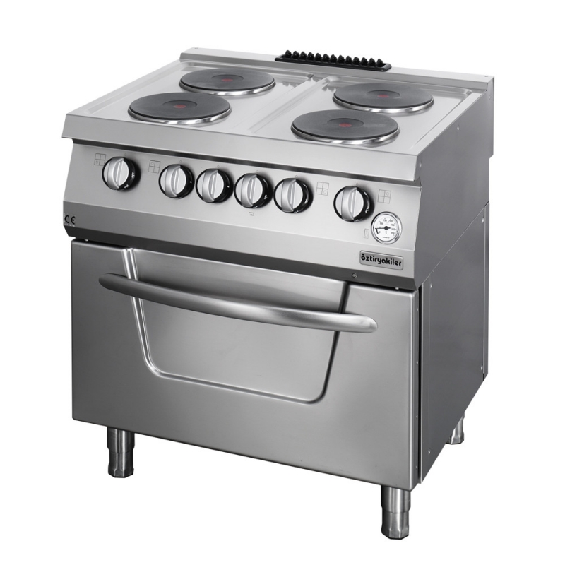 ▷ Cocina eléctrica con 4 fuegos de 2.6 KW más horno de 6KW fondo 700mm