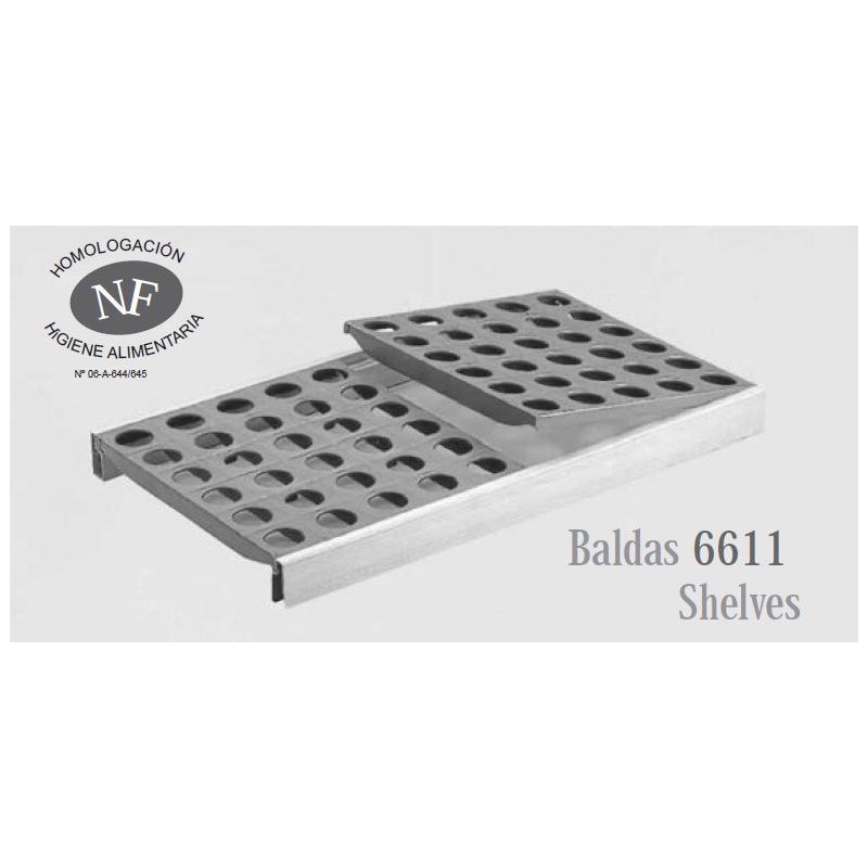 6611 - Parrilla completa FERMOSTOCK (balda polietileno + 2 largueros + 4 soportes)