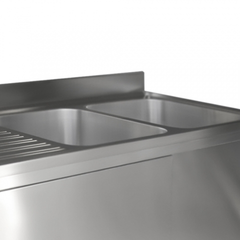 Fregadero industrial doble