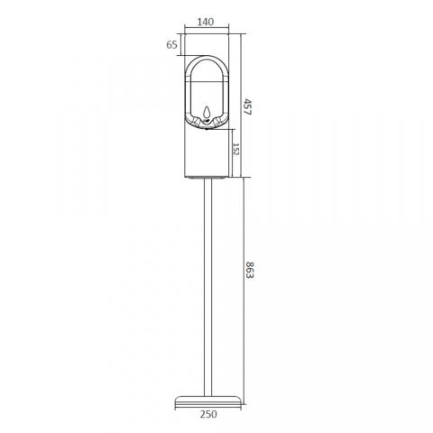 Medidas Soporte de Pie para Dispensador de Gel