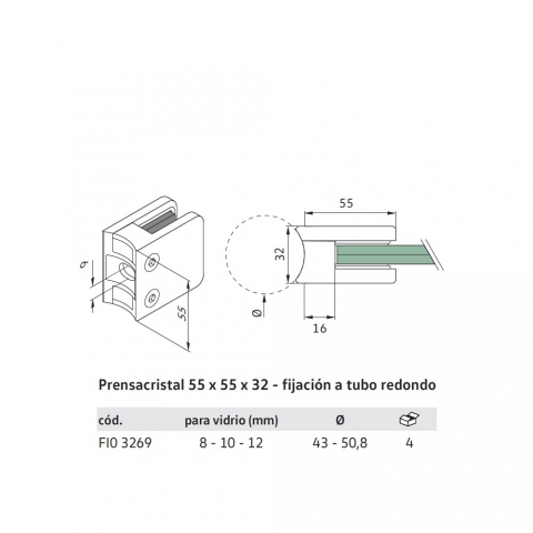 Medidas Pinzas de Acero Inoxidable para Cristal
