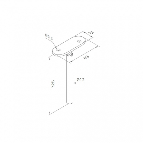 Medidas Soporte vertical regulable para pasamanos