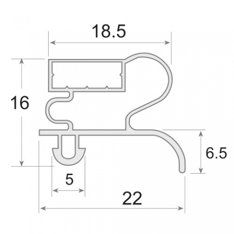 Medidas Burlete para Marco Puerta Friforífica U-250