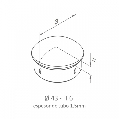 Tapa tubo redondo pasamanos