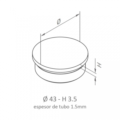 Tapa para Pasamanos Tubo Redondo