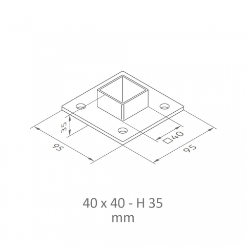 Medidas Base Tubo Cuadrado