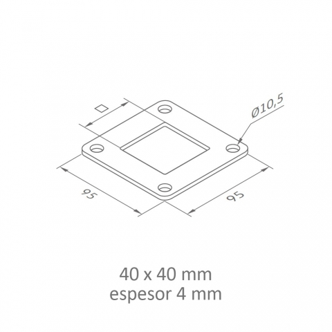 Medidas Base Tubo Cuadrado