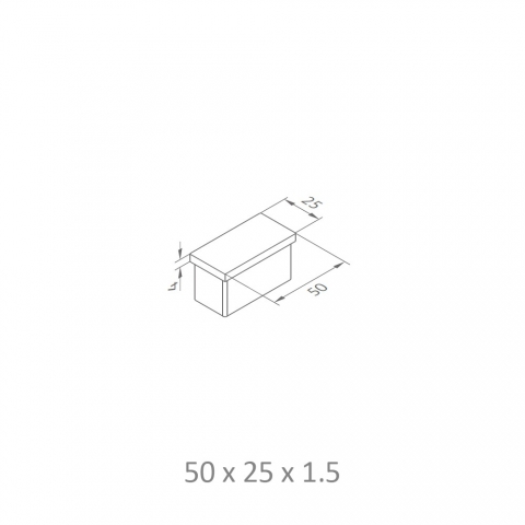 Medidas Tapa para Tubo Rectangular