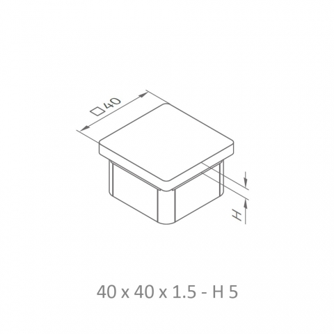 Medidas Tapón Tubo Cuadrado 40x40