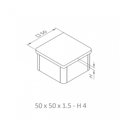 Medidas Tapa Tubo Cuadrado INOX