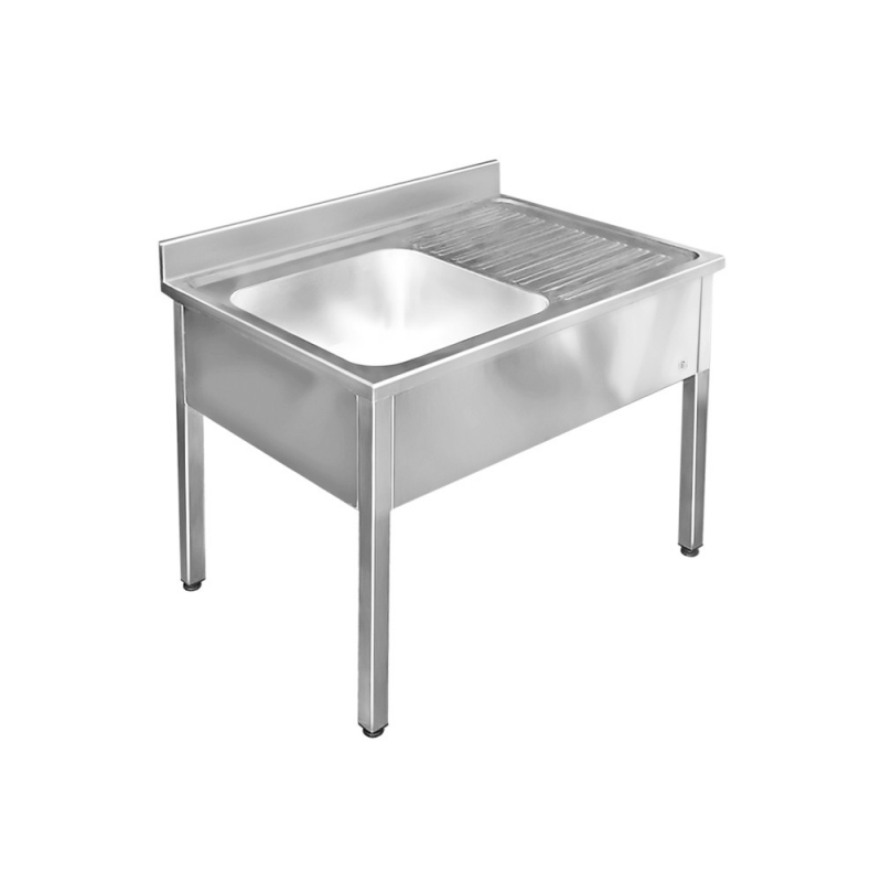 FREGADERO INOX CON MUEBLE 1 SENO DERECHA 1200X600X850H