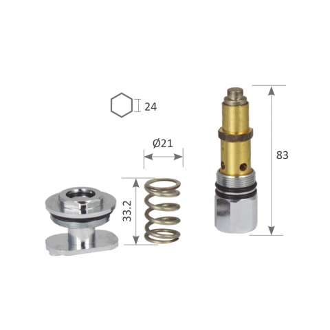 Medidas Cartucho grifo de pedal para cocina industrial