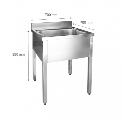 Medidas Fregadero industrial de gran capacidad acero inox