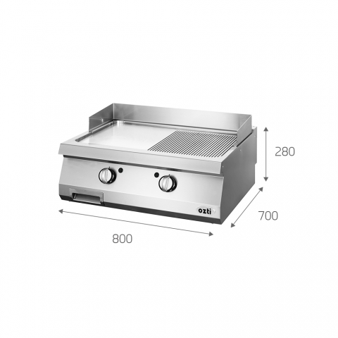 Plancha electrica profesional en cromo duro.