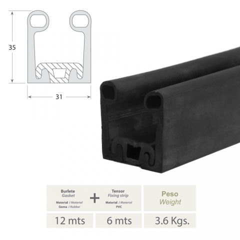 Burlete puerta cámara frigorífica industrial 3530