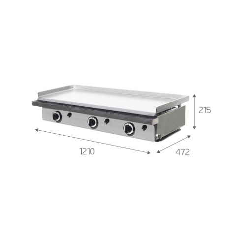 Medidas Plancha de Gas de Acero Inoxidable