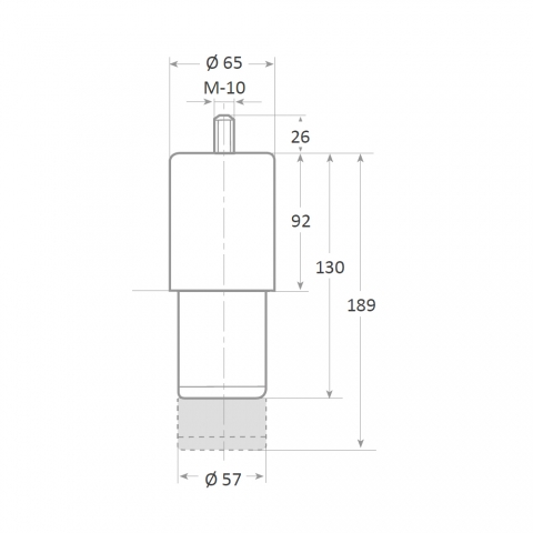 Medidas Pata regulable INOX para muebles de cocina industrial