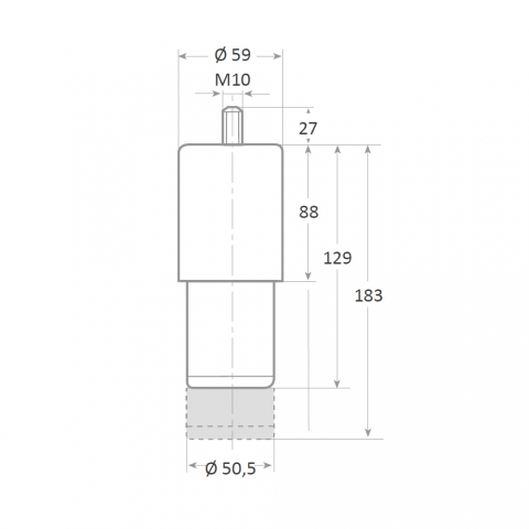 Medidas Pata acero inoxidable regulable para mueble cocina industrial