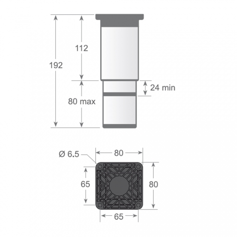 Medidas Pata Regulable para Mueble de Cocina