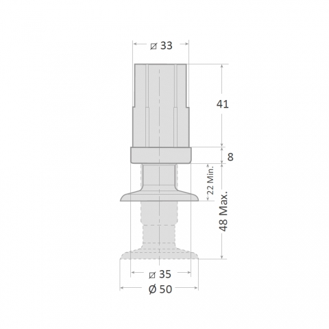 Medidas Patas regulable en altura para mesas de cocina industrial