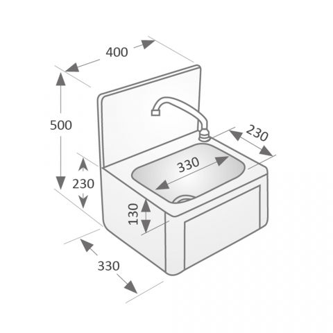 Lavamanos Inoxidable Mural