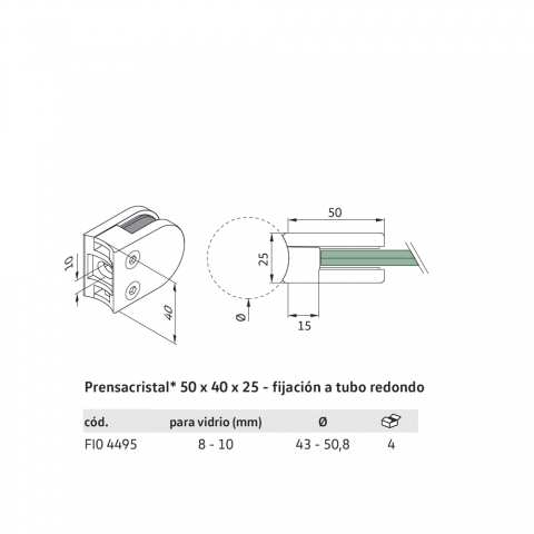 Medidas Clip Prensacristal