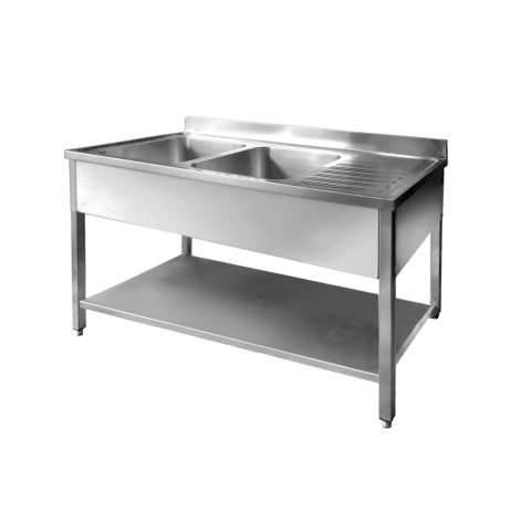 Fregadero dos senos de Acero INOX