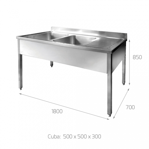 Mesa Fregadero Acero INOX