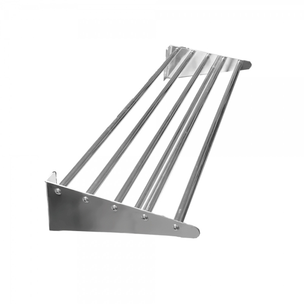 Estante de pared con tubos de acero inoxidable