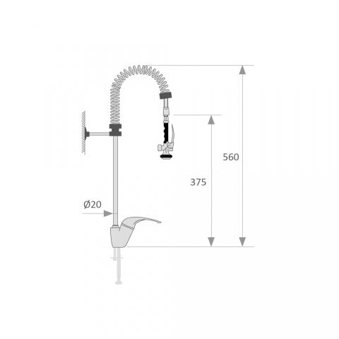 Medidas Grifo Ducha Cocina Industrial
