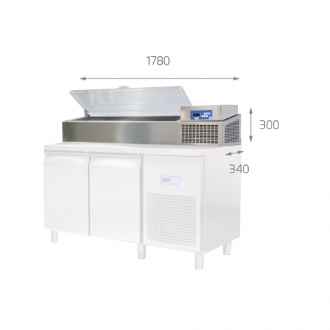 Medidas Vitrina Refrigerada para Ingredientes