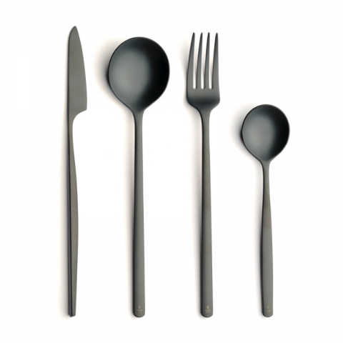 Set 24 Cubiertos Negros Hostelería Set 24 Cubiertos Negros Hostelería