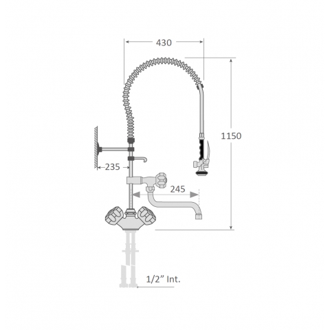 Medidas Grifo Cocina Industrial