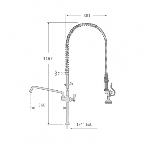 Medidas Grifo cocina industrial