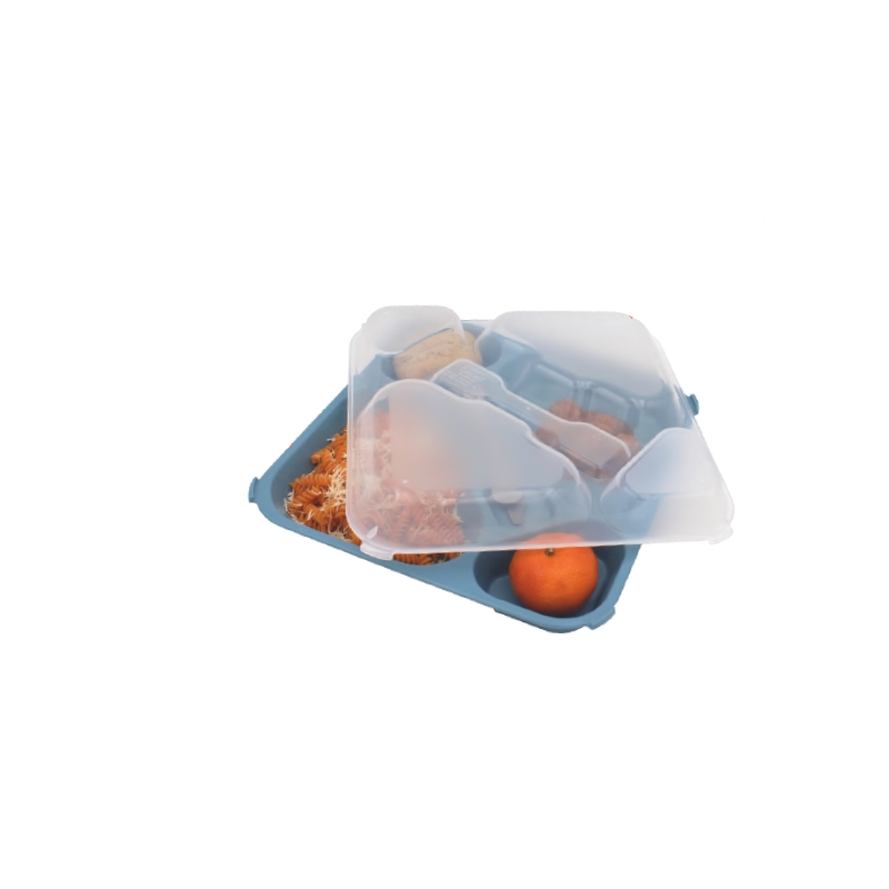 Bandeja 5 compartimentos para colectividades con tapa