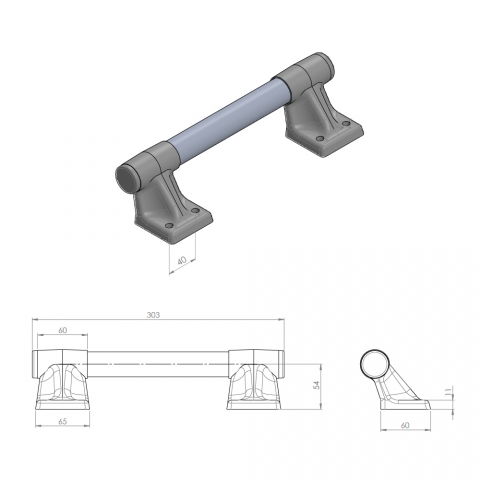 Tirador para sistema de puerta corredera industrial 2420 medidas