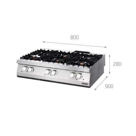 Cocina de 6 Fuegos Industrial