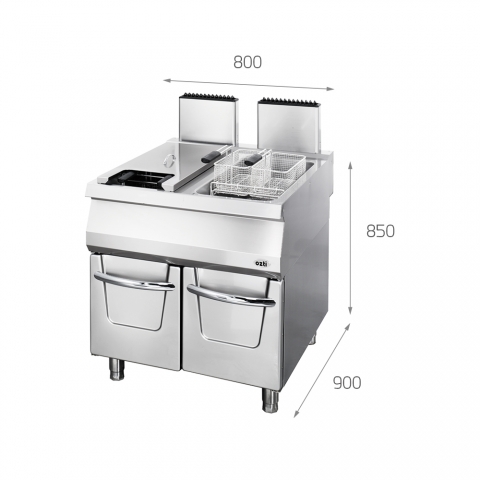 Medidas Freidoras Industriales a Gas para Restaurante
