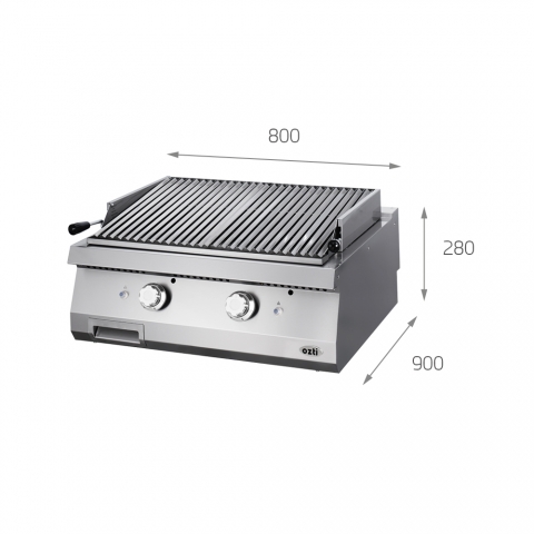 Medidas Barbacoa a gas industrial
