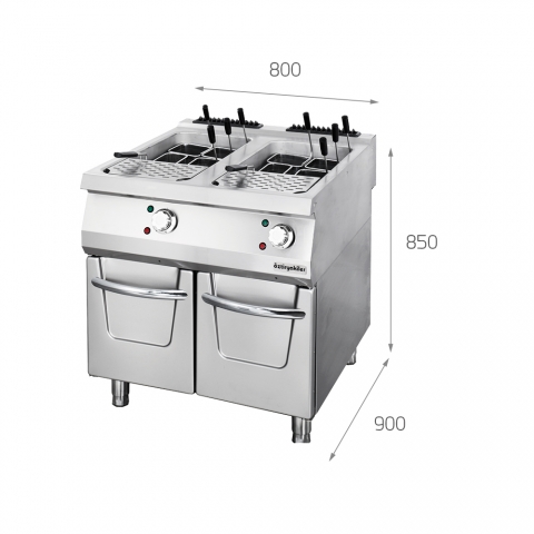 Medidas Cocedor de pasta industrial