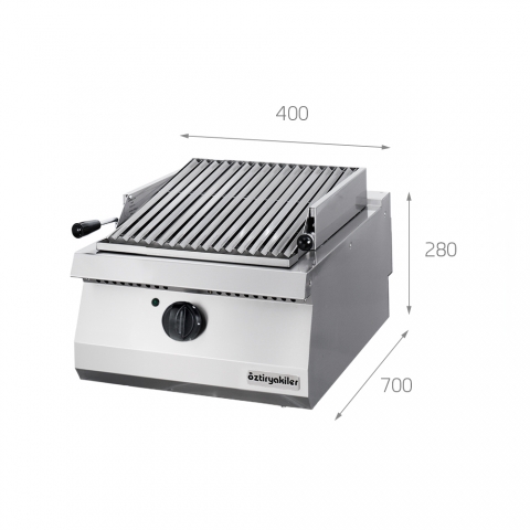 Medidas Parrilla Barbacoa Profesional de Sobremesa Inoxidable