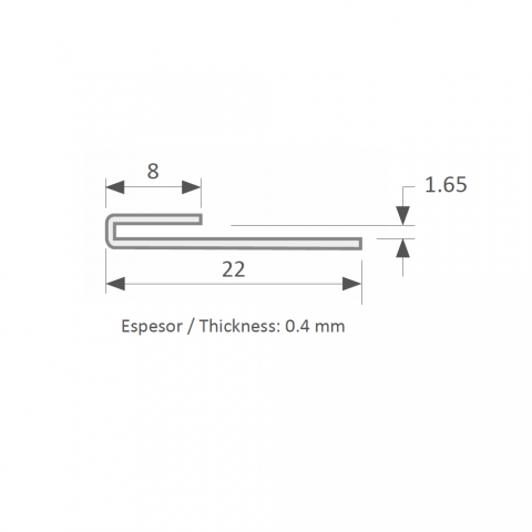 Barra Unión INOX para Pared de Cocina