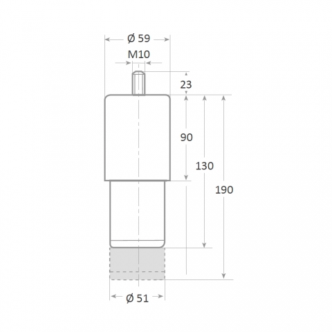 Medidas Pata acero inoxidable regulable para mueble cocina industrial