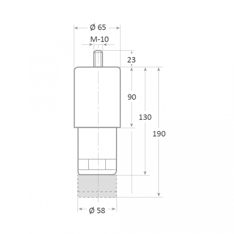 Medidas Pata regulable INOX para muebles de cocina industrial