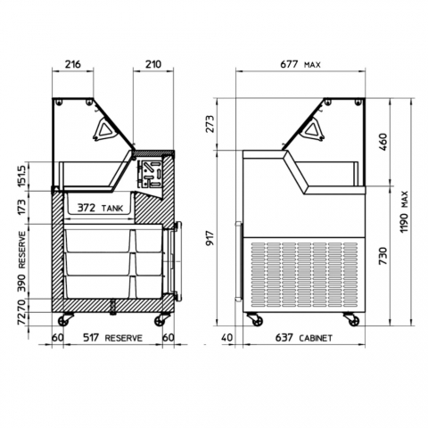 Medidas Vitrina Heladería