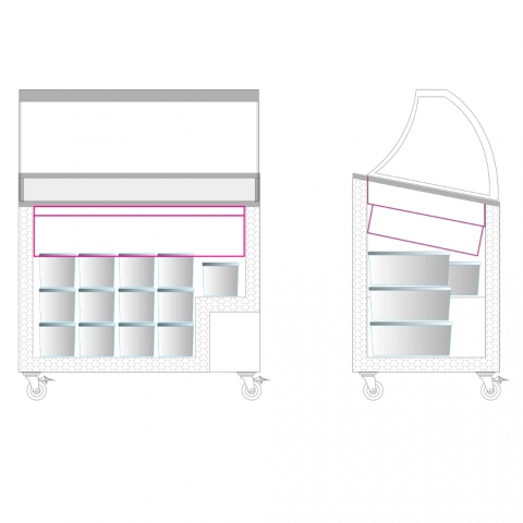 Almacenamiento Vitrina Helados con Puerta Corredera