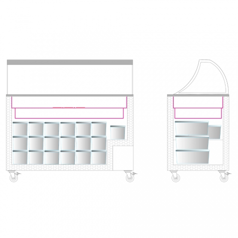 Almacenamiento Inferior Vitrina Helados