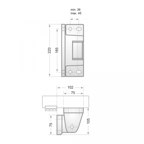 Medidas Bisagra Puerta Cámara Frigorífica