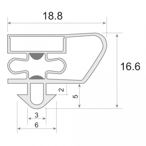 Medidas Burlete Nevera UR-3700