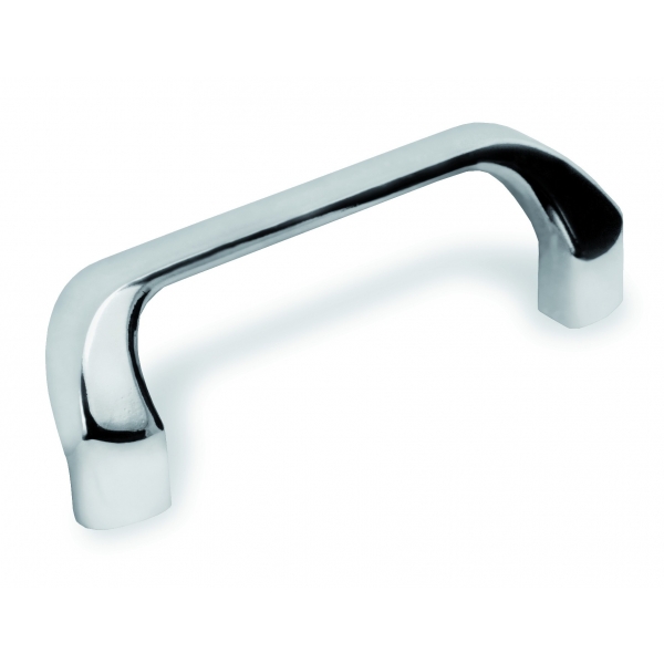 Tirador G-209 en zamak cromado con embellecedor en plástico